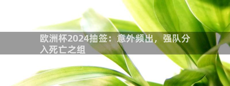 welcome欧洲杯开户：欧洲杯2024抽签：意外频出，强队分
入死亡之组